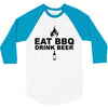 eat bbq drink beer 3/4 Sleeve Shirt