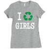 i recycle girls slogan text funny baseball jersey Ladies Fitted T-Shirt