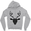 poly deer black Zipper Hoodie