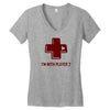 i'm with player 2 video game gamer computer geek nerd funny tee shirt Women's V-Neck T-Shirt