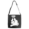 cartoon hands holding diamond Adjustable Strap Totes