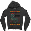 ugly dinosaur merry christmas Zipper Hoodie