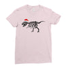 t rex skeleton santa claus Ladies Fitted T-Shirt