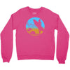beach surfer silhouette birds sand waves palm Crewneck Sweatshirt