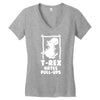 T Rex Hates Pull Ups Women's V-Neck T-Shirt