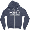 home is where the wifi funny Zipper Hoodie
