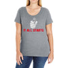 it all starts Ladies Curvy T-Shirt