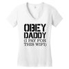obey daddy Women's V-Neck T-Shirt