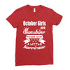 October Girls Are Sunshine Mixed With A Little Hurricane Ladies Fitted T-Shirt