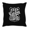 Keep Calm and Go Camping Throw Pillow