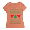 ugly sweater dinosour Women's Triblend Scoop T-shirt