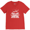 This Girl Loves Camping With Her Friends V-Neck Tee