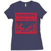 warning if zombies chase us i'm tripping you Ladies Fitted T-Shirt