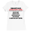 Smartass January Girl Ladies Fitted T-Shirt