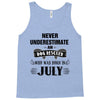 never underestimate an old man who was born in july Tank Top