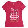 gsus saves chord Women's Triblend Scoop T-shirt