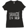 namaste in bed off shoulder Ladies Fitted T-Shirt