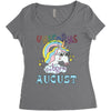 unicorns are born in august cute unicorn Women's Triblend Scoop T-shirt