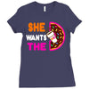 She Wants The D - Dunkin Donuts Ladies Fitted T-Shirt