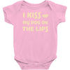 i kiss my dog on the lips Baby Onesie