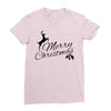 merry christmas flower Ladies Fitted T-Shirt