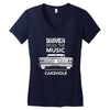 driver picks the music passenger shuts his cakehole Women's V-Neck T-Shirt