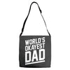 world's okayest dad funny Adjustable Strap Totes