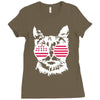 cat usa Ladies Fitted T-Shirt