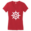 steering wheel sail boat funny Women's V-Neck T-Shirt