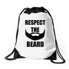 respect the beard Drawstring Bags