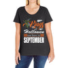 Halloween Kings Are Born In September Ladies Curvy T-Shirt