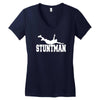 stuntman funny movie present new Women's V-Neck T-Shirt