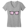 kacamata bujur Women's V-Neck T-Shirt
