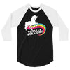totally straight funny rainbow unicorn gay pride novelty fashion 3/4 Sleeve Shirt