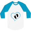 Baby Boy with Heart Any Name Customized 3/4 Sleeve Shirt