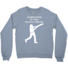 alternatives to war play cricket batting anti war stencil tour Crewneck Sweatshirt