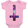 inverted galaxy cross funny  religion banter space fashion new Baby Bodysuit