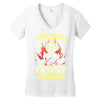 mess with me i'll fight back Women's V-Neck T-Shirt