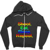 shoot eat sleep repeat gun Zipper Hoodie