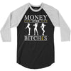 money over bitches graphic 3/4 Sleeve Shirt