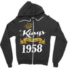 kings are born in 1958 Zipper Hoodie