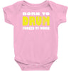 born to drum forced to work Baby Onesie
