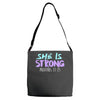 she is strong Adjustable Strap Totes