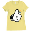 main de mickey Ladies Fitted T-Shirt