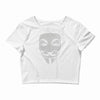 v for vendetta mask guy fawkes cool girls womens cotton t shirt dw01 Crop Top