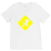 ninja crossing sign V-Neck Tee