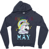 unicorns are born in may cute unicorn Zipper Hoodie