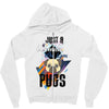who loves pugs Zipper Hoodie