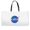 lies nasa logo Weekender Totes