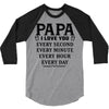 I Love you Papa 3/4 Sleeve Shirt